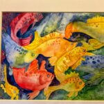 School of Fish Painting of multi-colored fish