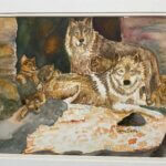 Wolf Den Painting of a wolf den