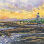 Grand Marais Light (2024) CMW Painting of Grand Marais, MN