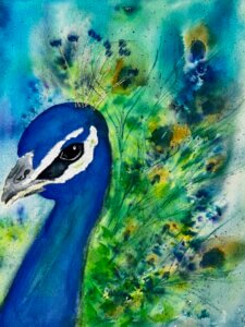 Painting of a peacock